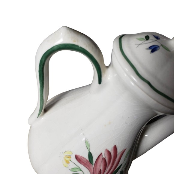 Longchamp of France Vintage 9" Red Tulip Collectible Tea Pot Coffee Pot as is - Picture 10 of 11